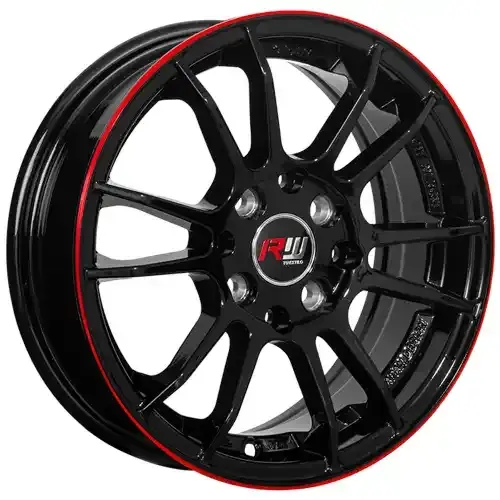 14x5.5 100/114.3X8 ET35 CB73.1 BLACK/LINE RED - 1