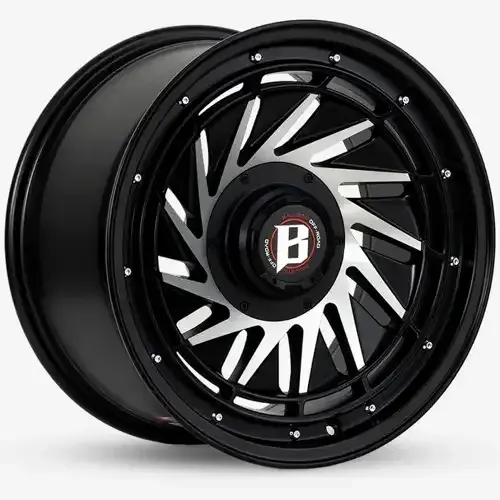 17X9 135/139.7X12 ET-5 CB106.1 SMATE BLACK MACHINE/LIP BLACK/RIVET